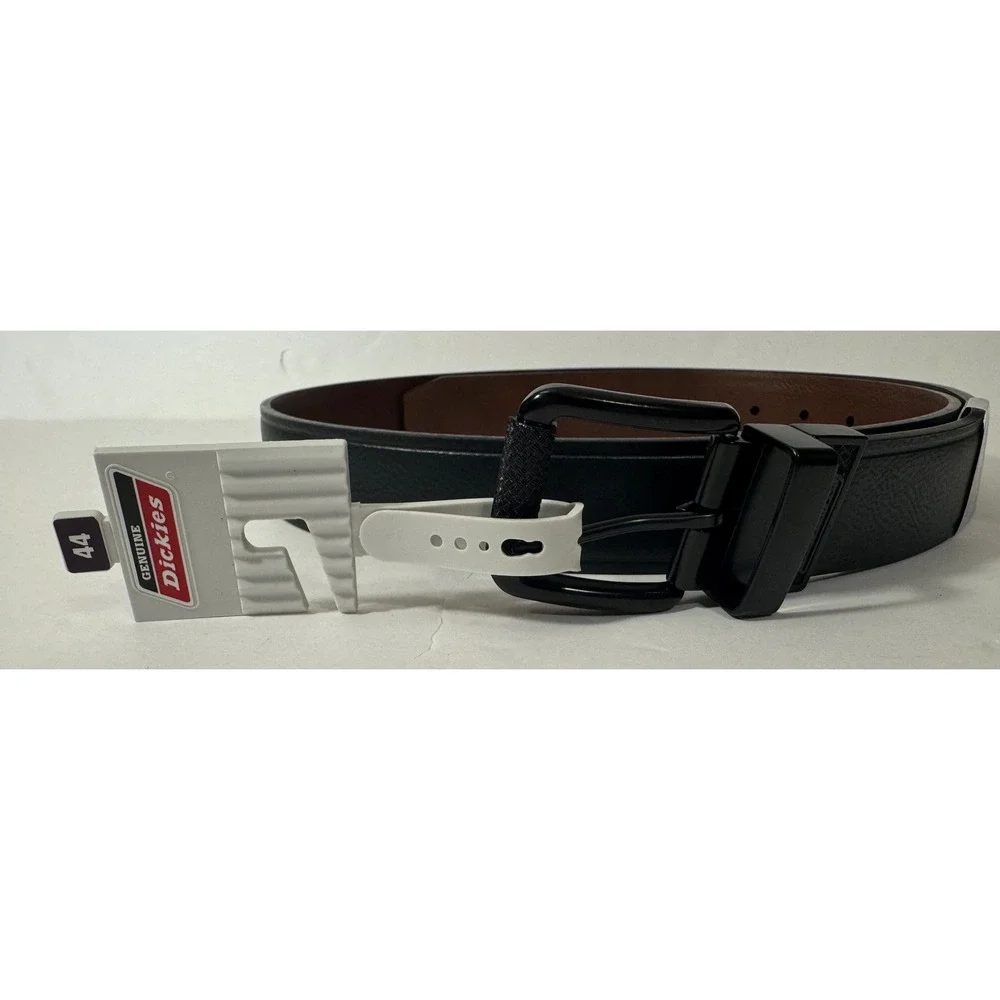 Genuine Dickies Belt Men 44 Black Brown Reversible Stretch‎ Black Casual NEW